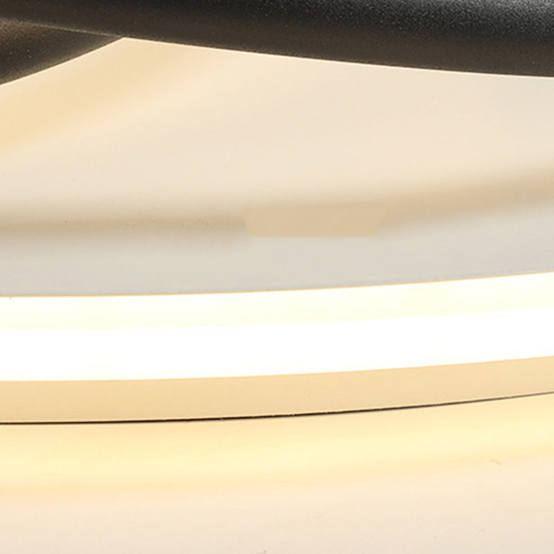 Modern Minimalist Irregular Round Aluminum Silicone LED Flush Mount Ceiling Light For Bedroom