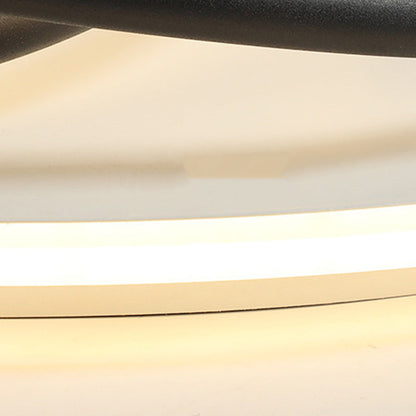 Modern Minimalist Irregular Round Aluminum Silicone LED Flush Mount Ceiling Light For Bedroom