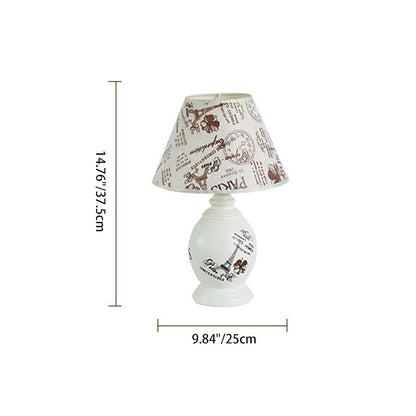 Modern Art Deco Round Cylinder Square Ceramic Cardboard 1-Light Table Lamp For Bedroom