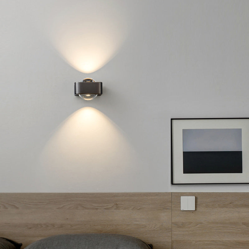 مصباح حائط LED مستطيل الشكل مصنوع من الحديد والأكريليك بتصميم إسكندنافي معاصر لغرفة النوم 