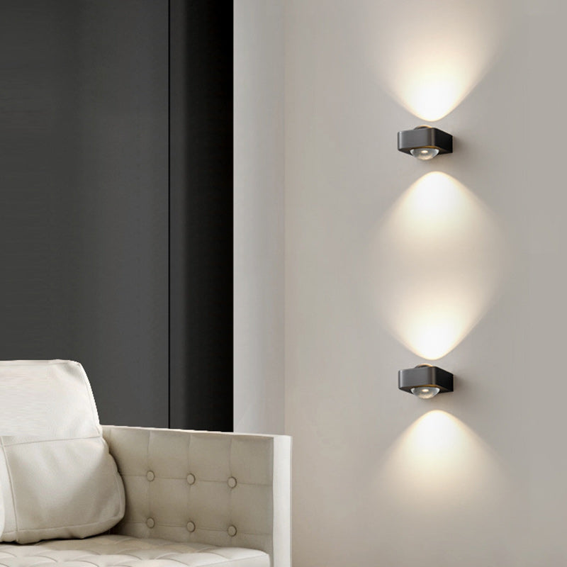 مصباح حائط LED مستطيل الشكل مصنوع من الحديد والأكريليك بتصميم إسكندنافي معاصر لغرفة النوم 