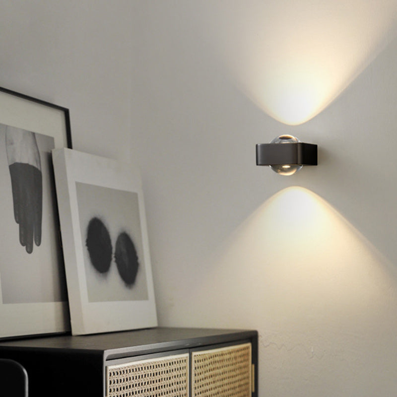 مصباح حائط LED مستطيل الشكل مصنوع من الحديد والأكريليك بتصميم إسكندنافي معاصر لغرفة النوم 