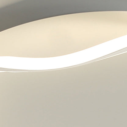Contemporary Nordic Round Wave Aluminum Iron LED Flush Mount Ceiling Light For Bedroom