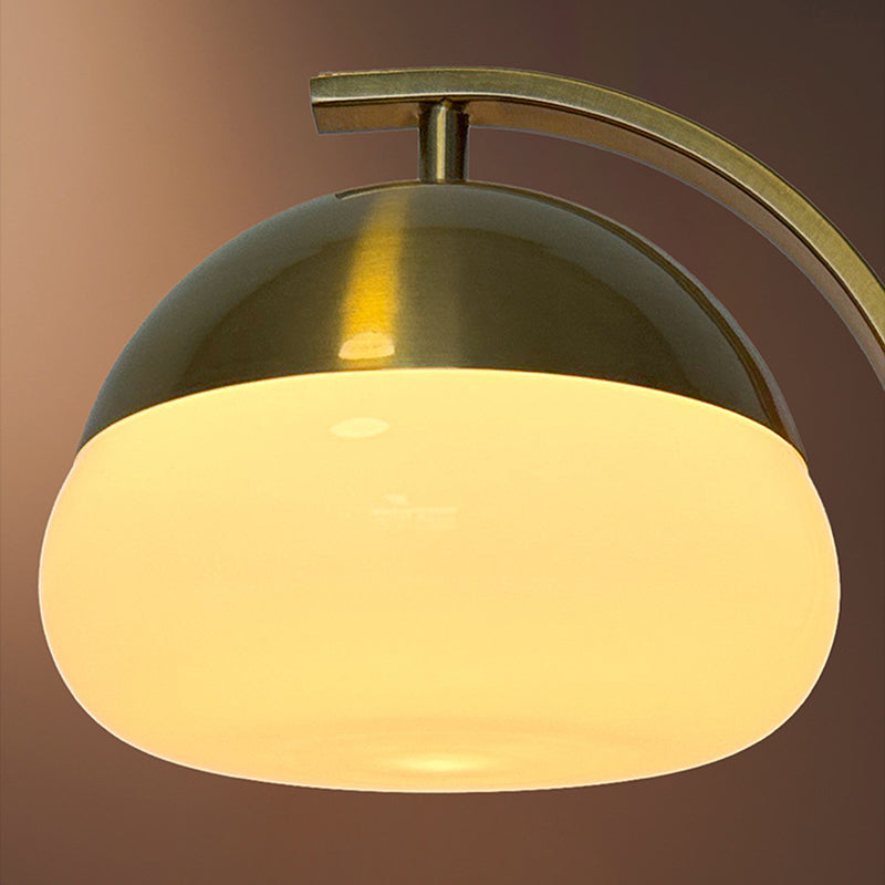 Contemporary Nordic Round Cylinder Oval Metal Marble Glass 1-Light Table Lamp For Bedroom