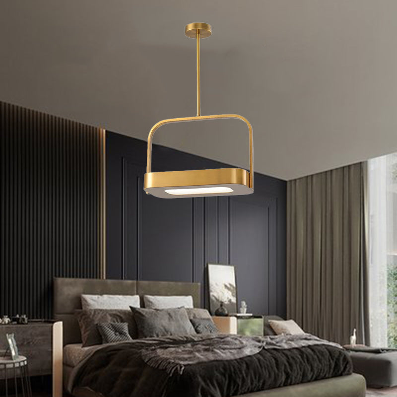 مصباح LED عصري بسيط على شكل حقيبة حمل مستطيلة الشكل من الحديد والأكريليك لغرفة النوم 