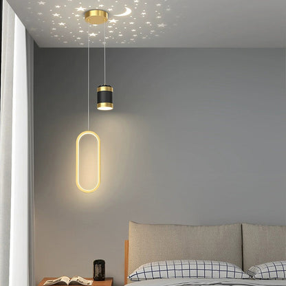 Contemporary Nordic Round Oval Cylinder Orb Iron Acrylic Silicone LED Chandelier For Bedroom