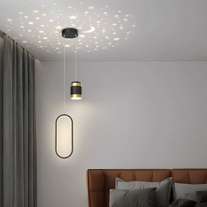 Contemporary Nordic Round Oval Cylinder Orb Iron Acrylic Silicone LED Chandelier For Bedroom