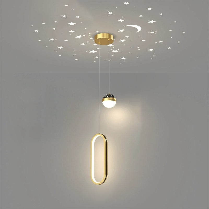 Contemporary Nordic Round Oval Cylinder Orb Iron Acrylic Silicone LED Chandelier For Bedroom