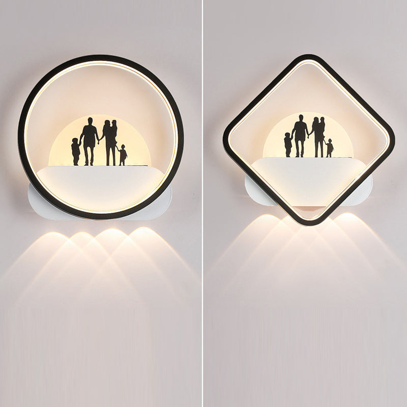 مصباح حائط LED دائري مربع الشكل من الحديد والسيليكون بتصميم عصري بسيط مناسب لغرفة النوم
