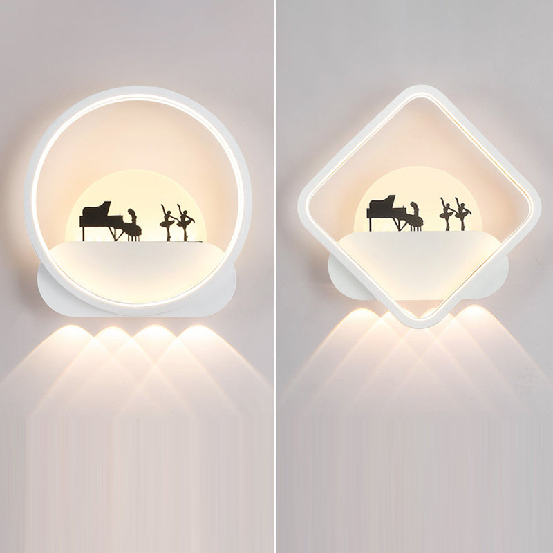 مصباح حائط LED دائري مربع الشكل من الحديد والسيليكون بتصميم عصري بسيط مناسب لغرفة النوم
