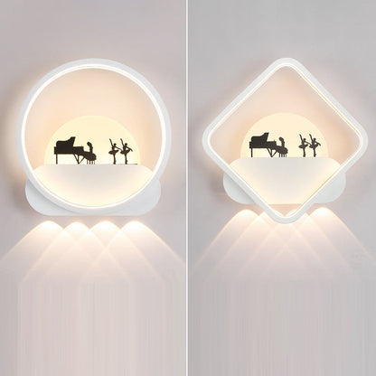 مصباح حائط LED دائري مربع الشكل من الحديد والسيليكون بتصميم عصري بسيط مناسب لغرفة النوم