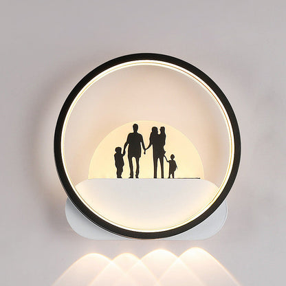 مصباح حائط LED دائري مربع الشكل من الحديد والسيليكون بتصميم عصري بسيط مناسب لغرفة النوم