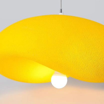 Contemporary Scandinavian Hat Shape Irregular Round Polystyrene 1-Light Pendant Light For Bedroom