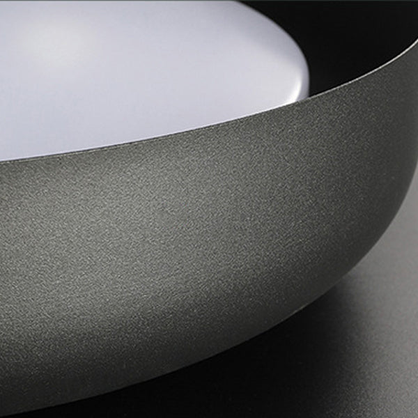 Modern Minimalist Wood Art Round Iron Acrylic LED Flush Mount Ceiling Light For Bedroom