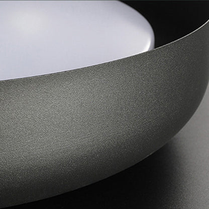 Modern Minimalist Wood Art Round Iron Acrylic LED Flush Mount Ceiling Light For Bedroom