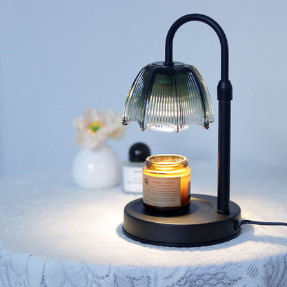 Contemporary Nordic Round Umbrella Shape Iron Glass 1-Light Melting Wax Table Lamp For Bedroom