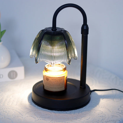 Contemporary Nordic Round Umbrella Shape Iron Glass 1-Light Melting Wax Table Lamp For Bedroom