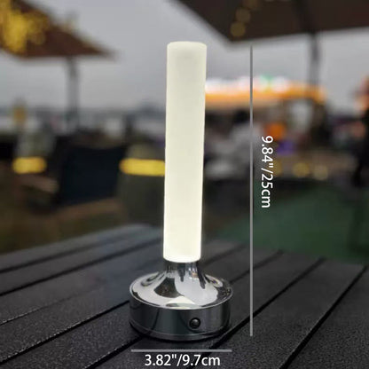 Modern Minimalist USB Candle Shape Round Cylinder Metal Acrylic LED Table Lamp For Bedroom