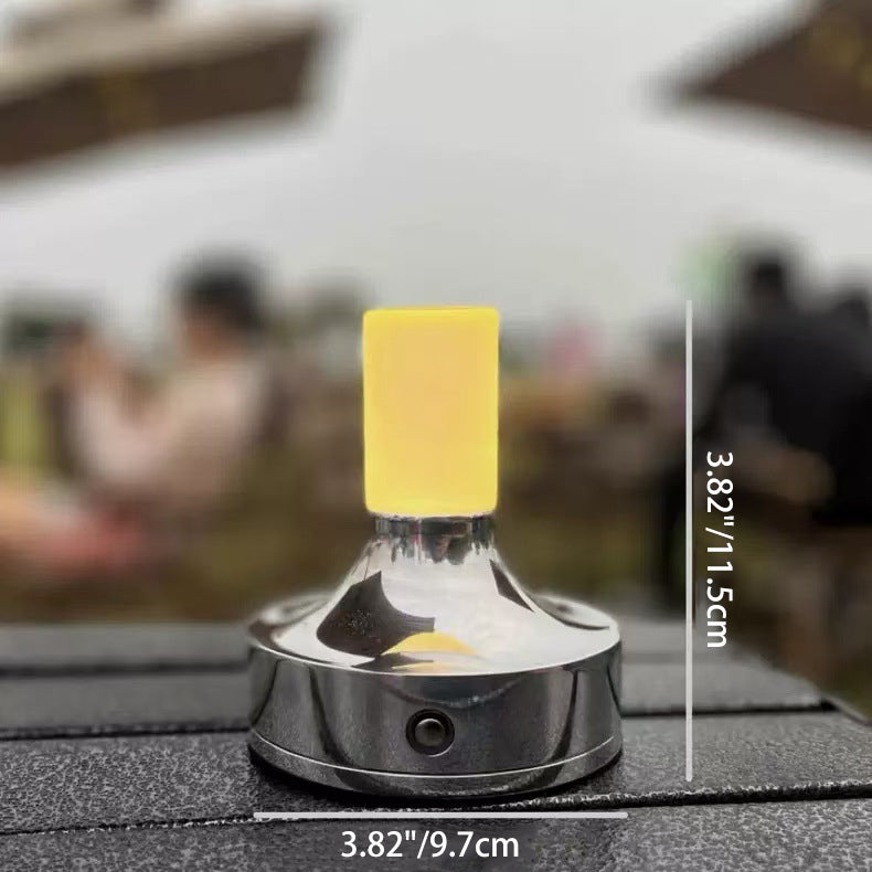 Modern Minimalist USB Candle Shape Round Cylinder Metal Acrylic LED Table Lamp For Bedroom