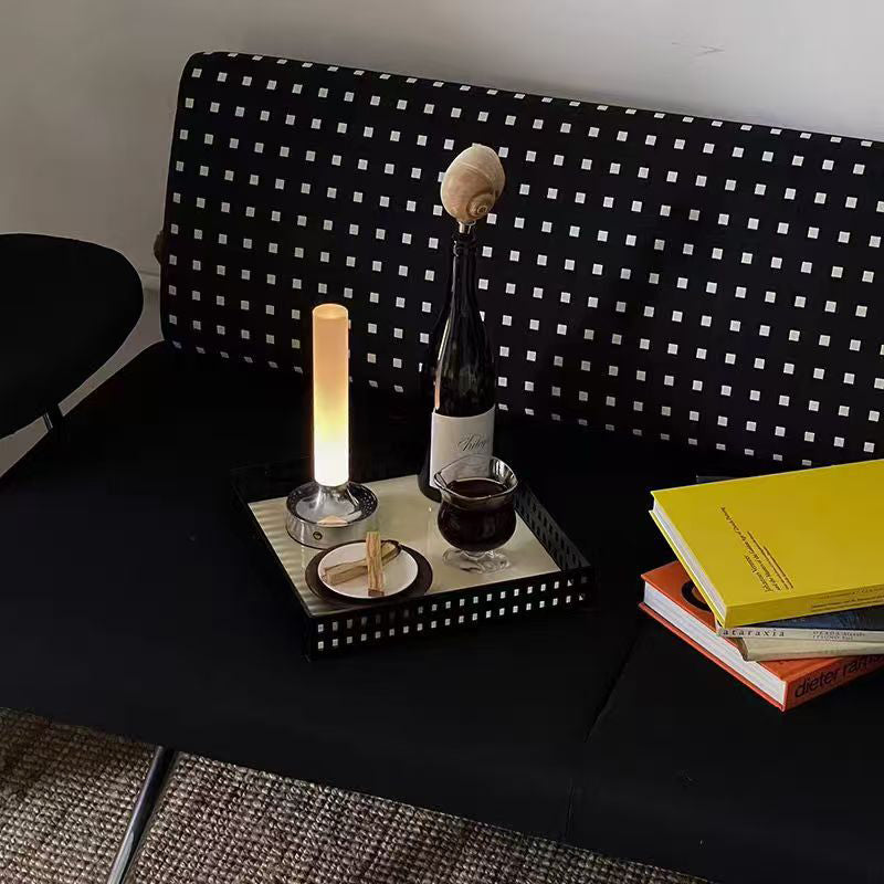 Modern Minimalist USB Candle Shape Round Cylinder Metal Acrylic LED Table Lamp For Bedroom