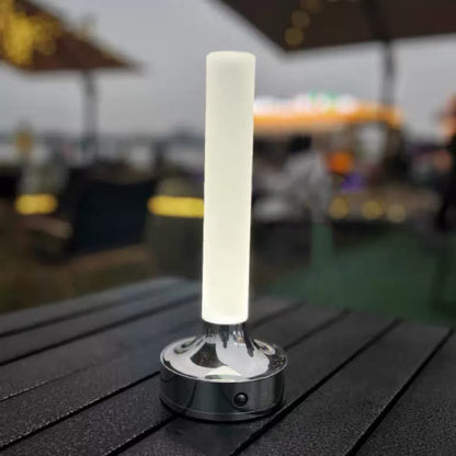 Modern Minimalist USB Candle Shape Round Cylinder Metal Acrylic LED Table Lamp For Bedroom