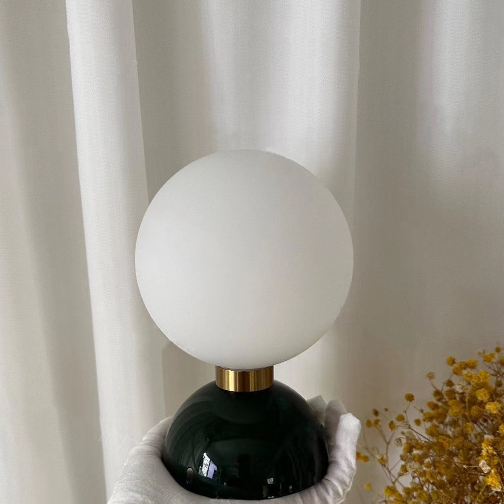 Contemporary Nordic Magic Bean Round Orb Iron Glass 1-Light Semi-Flush Mount Ceiling Light For Hallway