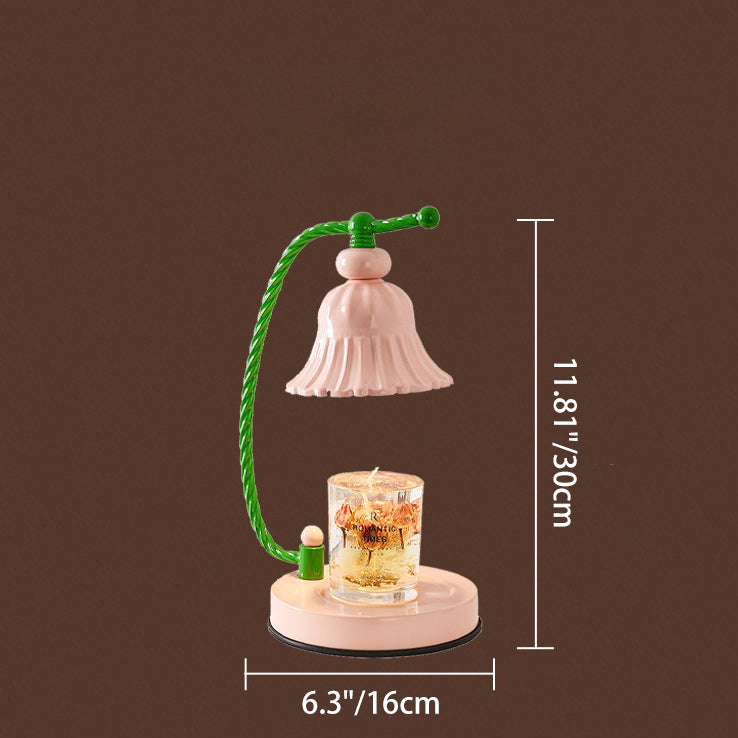 Contemporary Nordic Girl Flower Round Iron 1-Light Melting Wax Table Lamp For Bedroom