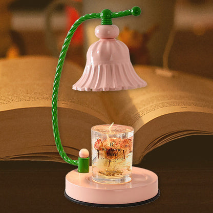 Contemporary Nordic Girl Flower Round Iron 1-Light Melting Wax Table Lamp For Bedroom