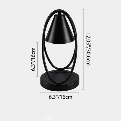 Modern Minimalist Round Oval Cone Hardware 1-Light Melting Wax Table Lamp For Bedroom