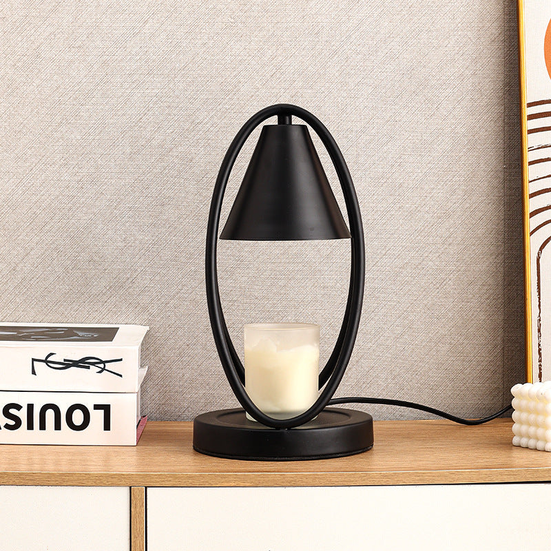 Modern Minimalist Round Oval Cone Hardware 1-Light Melting Wax Table Lamp For Bedroom