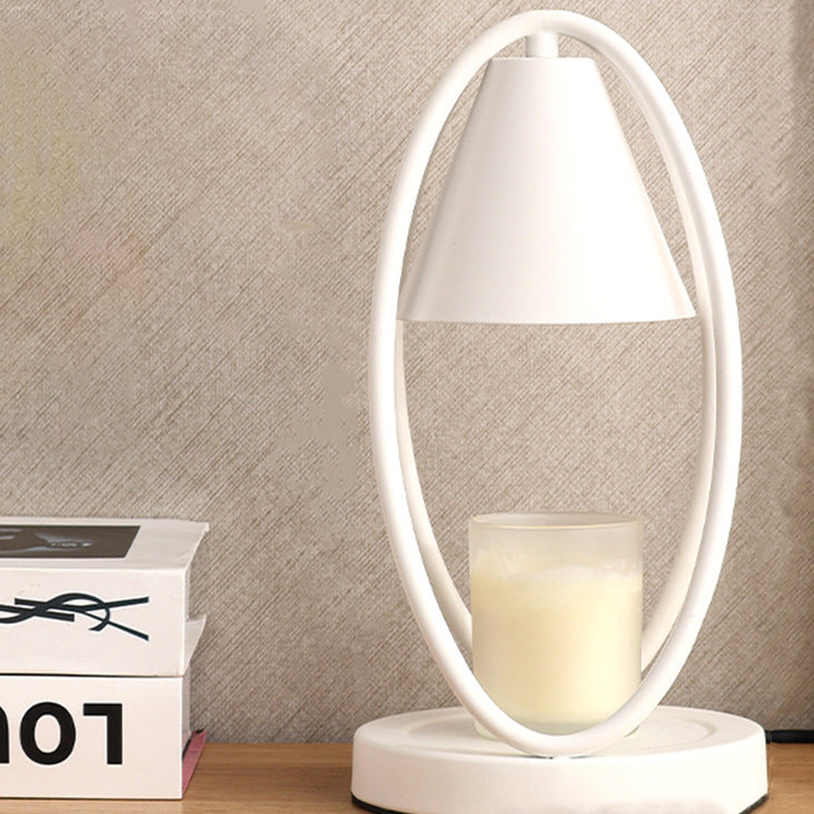 Modern Minimalist Round Oval Cone Hardware 1-Light Melting Wax Table Lamp For Bedroom