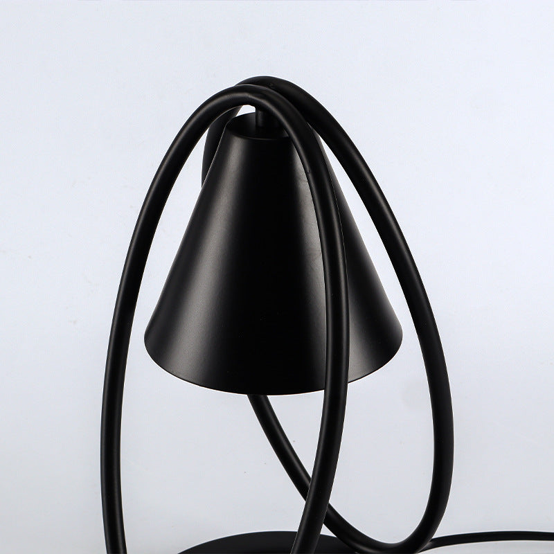 Modern Minimalist Round Oval Cone Hardware 1-Light Melting Wax Table Lamp For Bedroom