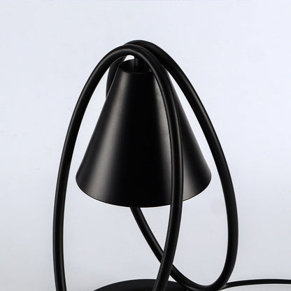 Modern Minimalist Round Oval Cone Hardware 1-Light Melting Wax Table Lamp For Bedroom