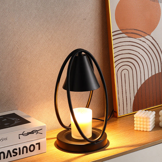 Modern Minimalist Round Oval Cone Hardware 1-Light Melting Wax Table Lamp For Bedroom