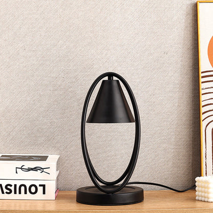 Modern Minimalist Round Oval Cone Hardware 1-Light Melting Wax Table Lamp For Bedroom