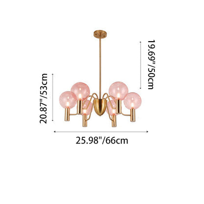 Contemporary Nordic Magic Bean Round Orb Iron Glass 6/8/10/12 Light Chandelier For Living Room