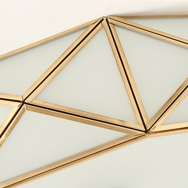 Modern Mid-Century Round Octagonal Copper Glass 3/4/6 Light Flush Mount Ceiling Light For Bedroom