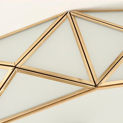 Modern Mid-Century Round Octagonal Copper Glass 3/4/6 Light Flush Mount Ceiling Light For Bedroom