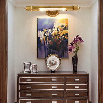 Modern Minimalist Round Cylinder Copper Aluminum 2-Light Wall Sconce Lamp For Bathroom