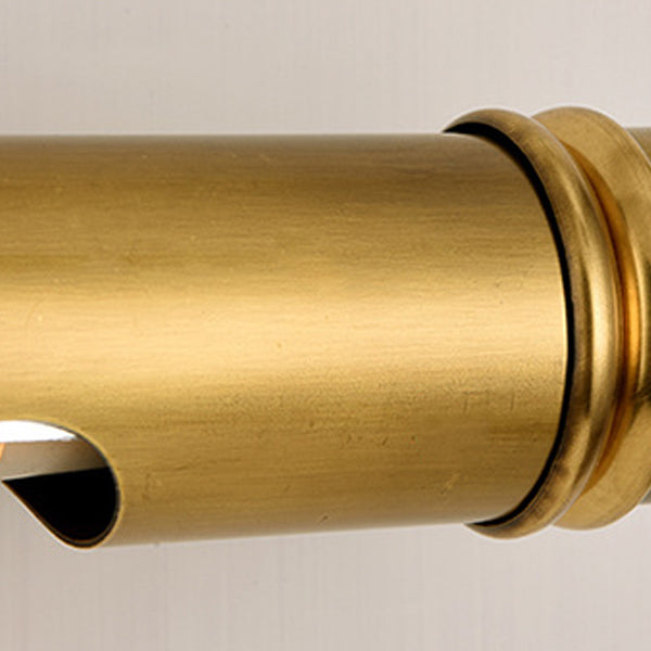 Modern Minimalist Round Cylinder Copper Aluminum 2-Light Wall Sconce Lamp For Bathroom
