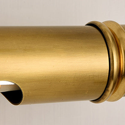 Modern Minimalist Round Cylinder Copper Aluminum 2-Light Wall Sconce Lamp For Bathroom
