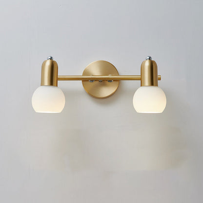 مصباح حائط معاصر بتصميم مخروطي دائري من النحاس والزجاج بتصميم نورديك، مزود بإضاءة 2/3 للحمام 
