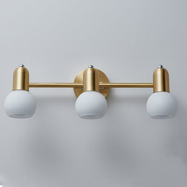 مصباح حائط معاصر بتصميم مخروطي دائري من النحاس والزجاج بتصميم نورديك، مزود بإضاءة 2/3 للحمام 