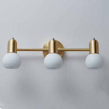 مصباح حائط معاصر بتصميم مخروطي دائري من النحاس والزجاج بتصميم نورديك، مزود بإضاءة 2/3 للحمام 