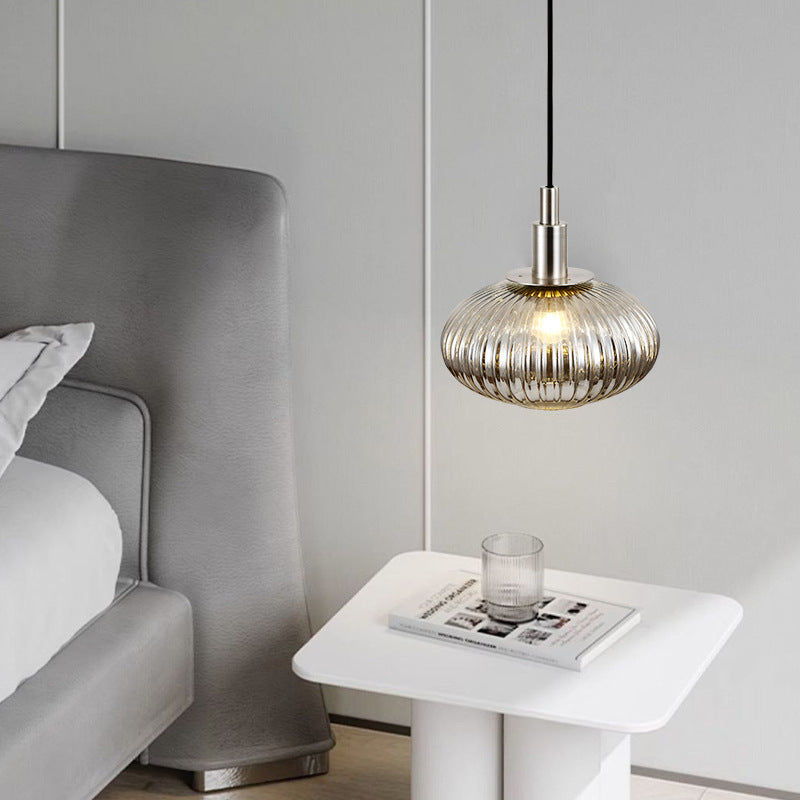 Contemporary Nordic Oval Iron Glass 1-Light Pendant Light For Dining Room