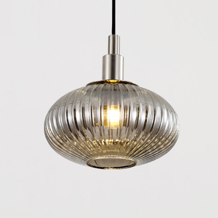 Contemporary Nordic Oval Iron Glass 1-Light Pendant Light For Dining Room