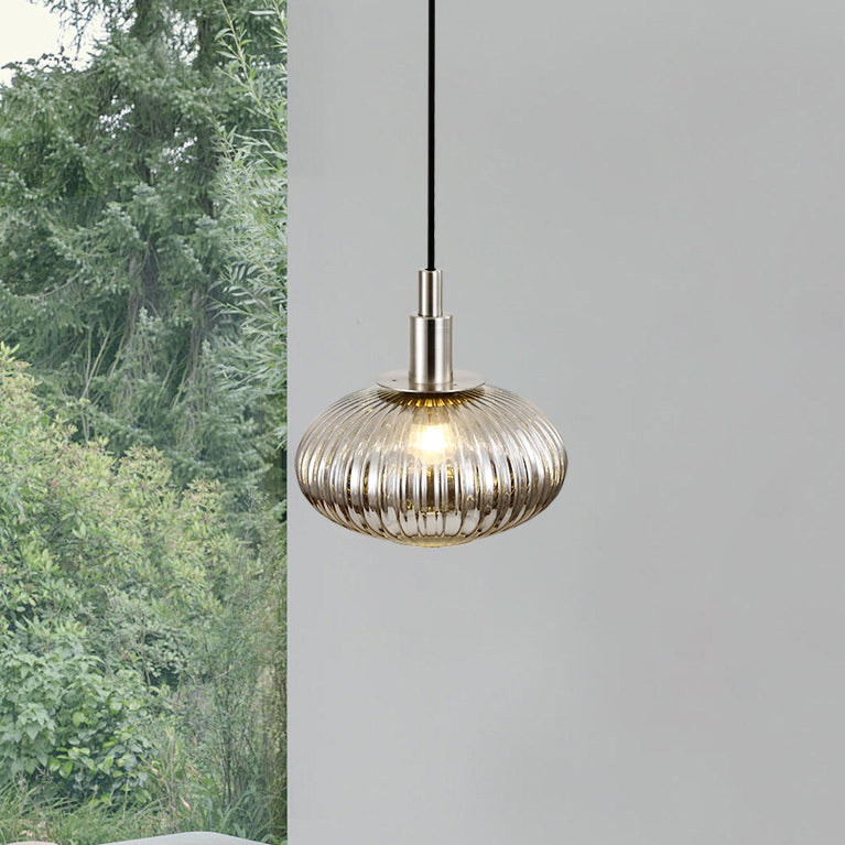 Contemporary Nordic Oval Iron Glass 1-Light Pendant Light For Dining Room