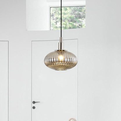 Contemporary Nordic Oval Iron Glass 1-Light Pendant Light For Dining Room