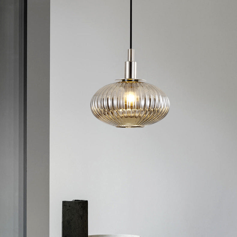 Contemporary Nordic Oval Iron Glass 1-Light Pendant Light For Dining Room
