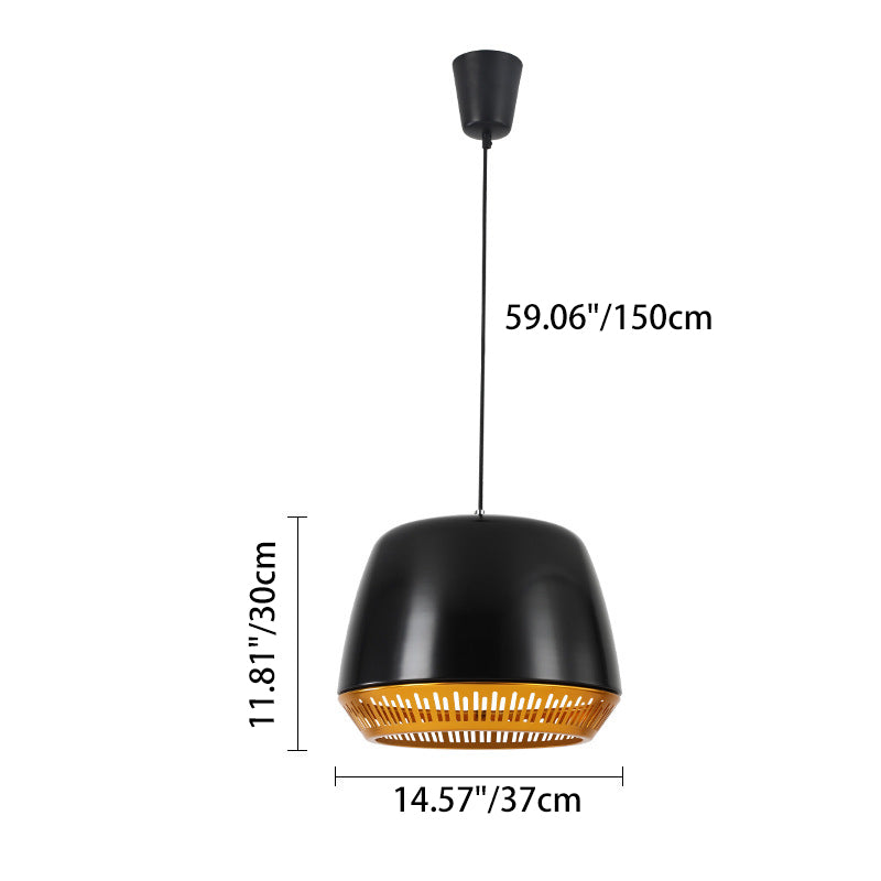 Contemporary Nordic Round Cylinder Iron 1-Light Pendant Light For Dining Room